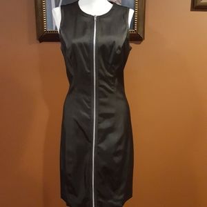 cache black stretch satin like dress